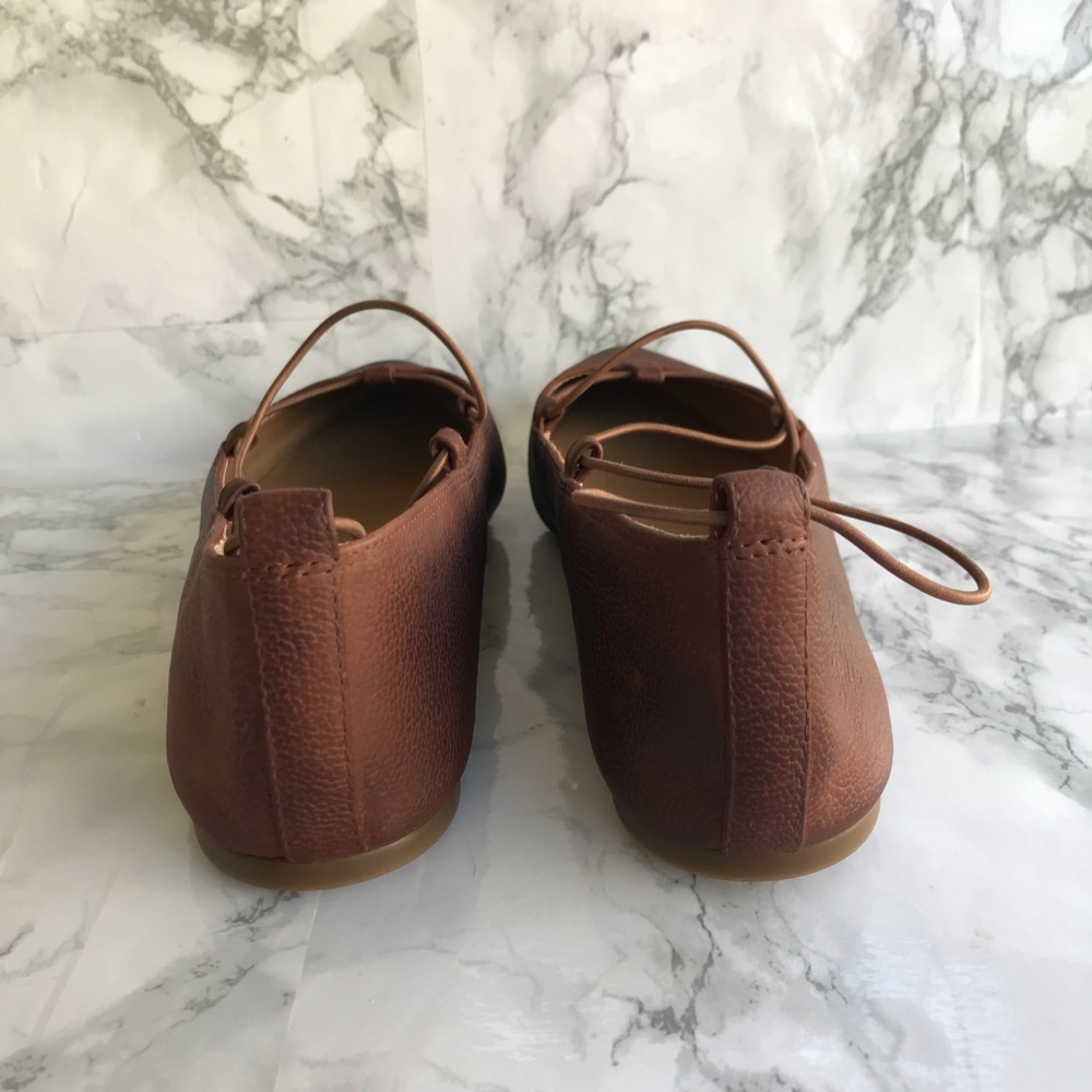 Lucky Brand Women Flat Cognac Lace Up Size 8.5 - Picture 5 of 8